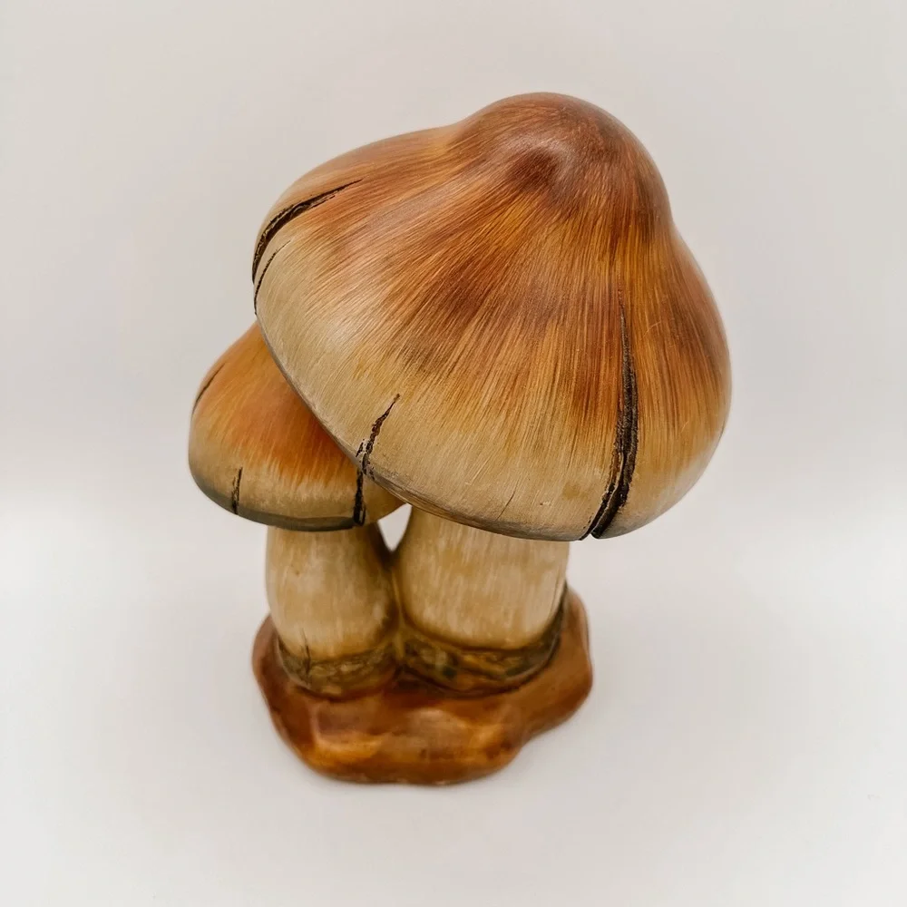 VINTAGE Faux Wood Mushroom Decor | Trending Earthy Interior Tabletop Shelf